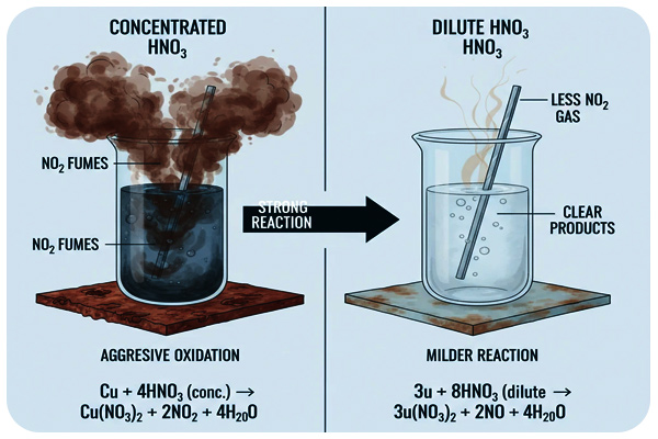 رفتار اسید نیتریک غلیظ رفتار اسید نیتریک غلیظ