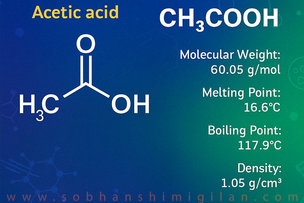 مشخصات شیمیایی اسید استیک مشخصات شیمیایی اسید استیک