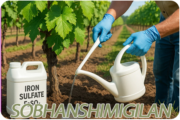 کاربرد سولفات آهن در تاکستان